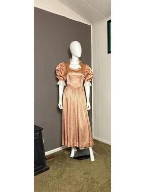 1980's Southern Belle Prom Dress by Jessica McClintock Colonial Satin Ball Gown
